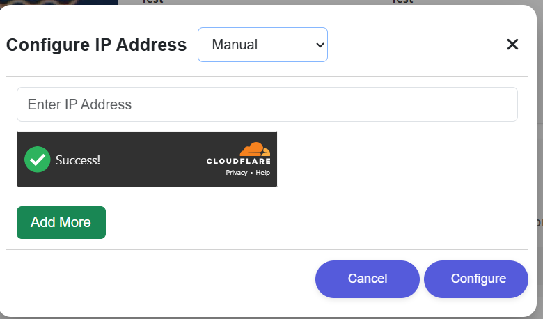 Manual IP Configuration